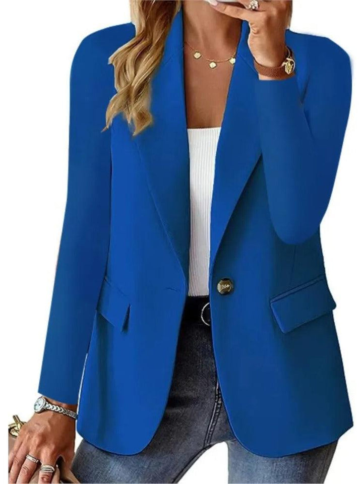 Casual Blazer with Long Sleeves - Mira-Blue-XS-The Livary