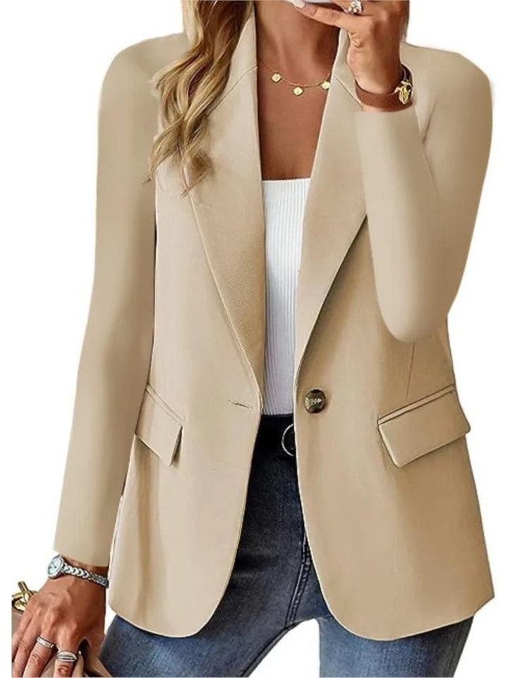 Casual Blazer with Long Sleeves - Mira-Light brown-XS-The Livary