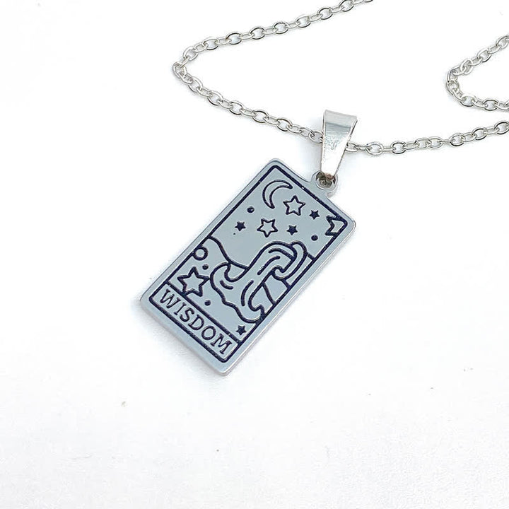 Vintage Tarot Card Lucky Charm - Seraphina-Wisdom-Silver-The Livary