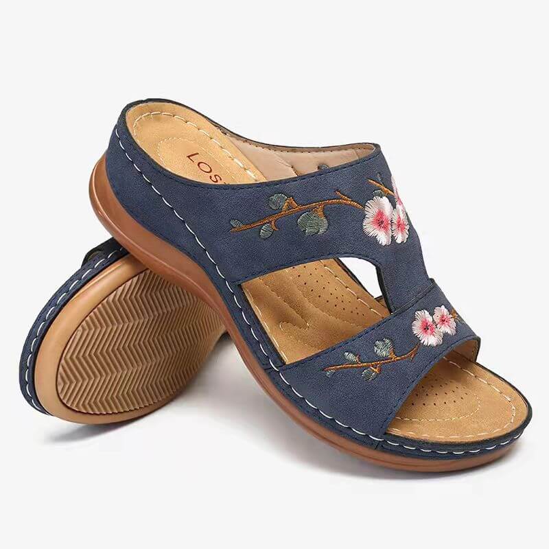 Orthopaedic flower sandals for women – Florina-Beige-2.5-The Livary