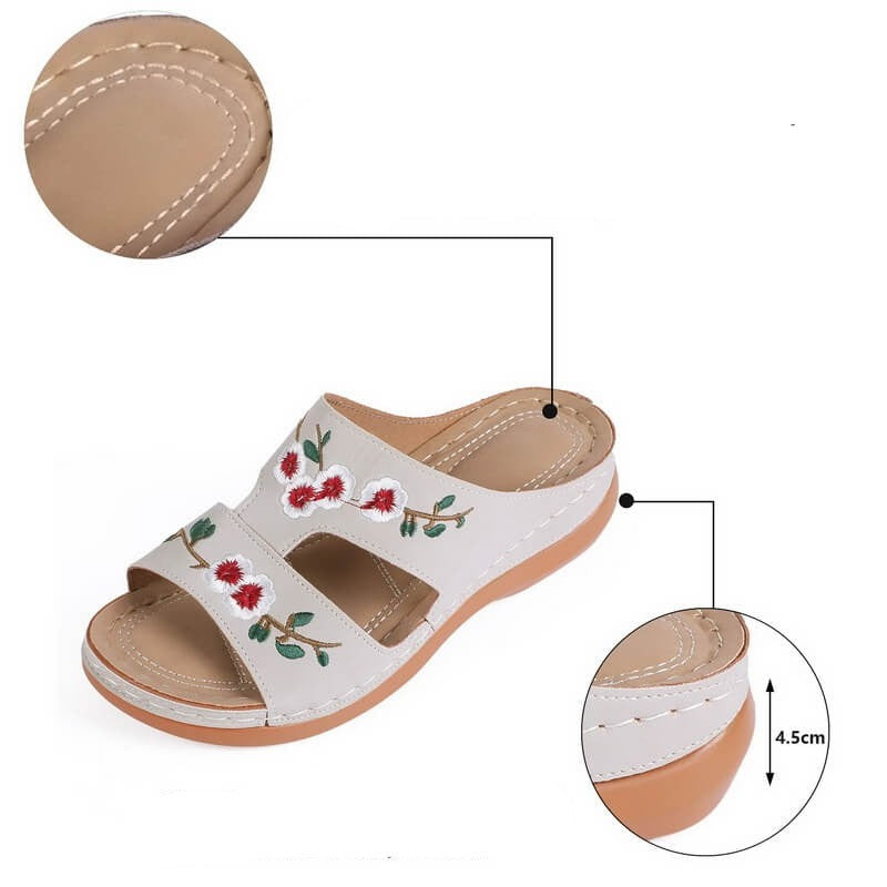 Orthopaedic flower sandals for women – Florina-Beige-2.5-The Livary