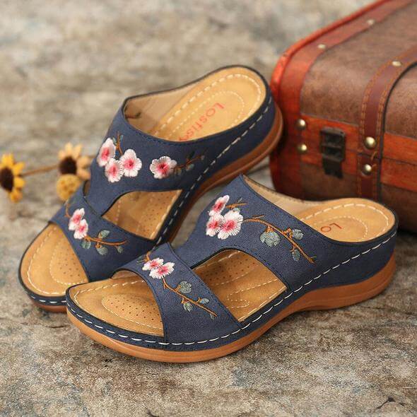 Orthopaedic flower sandals for women – Florina-Blue-2.5-The Livary
