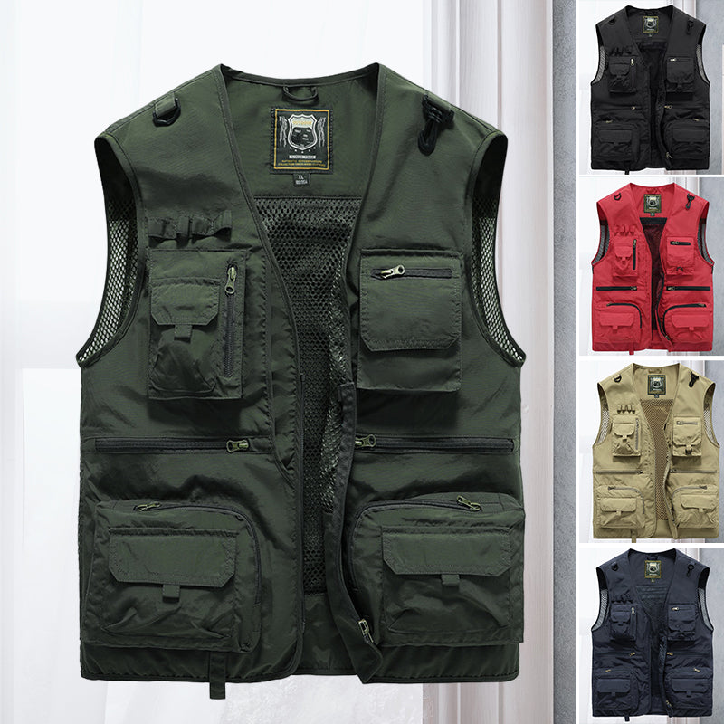 Light men's outdoor vest – Viktor-Khaki-S-The Livary