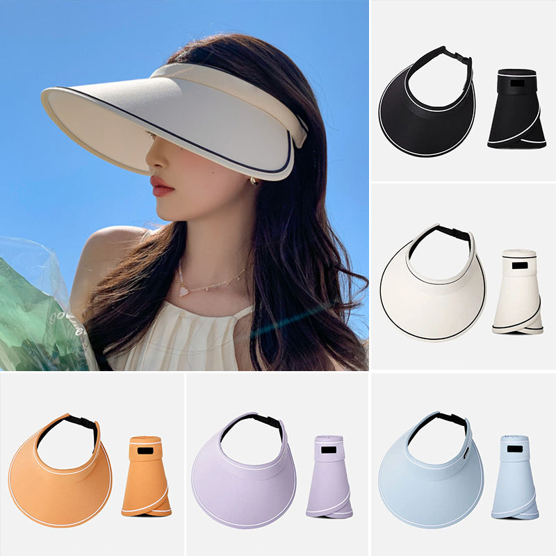 Trendy roll-up sun hat with extra protection – FoldSun Pro-Black-The Livary