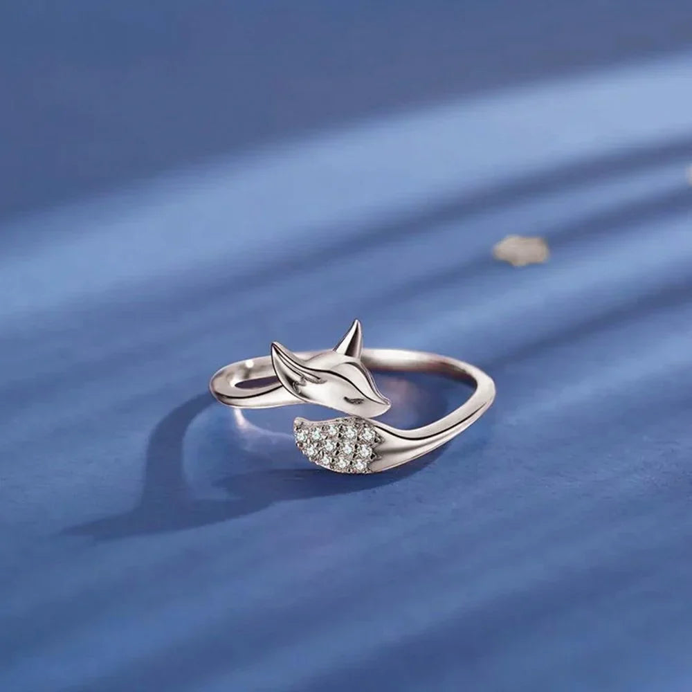 Stylish Silver Fox Ring - Renara-Silver-5-The Livary