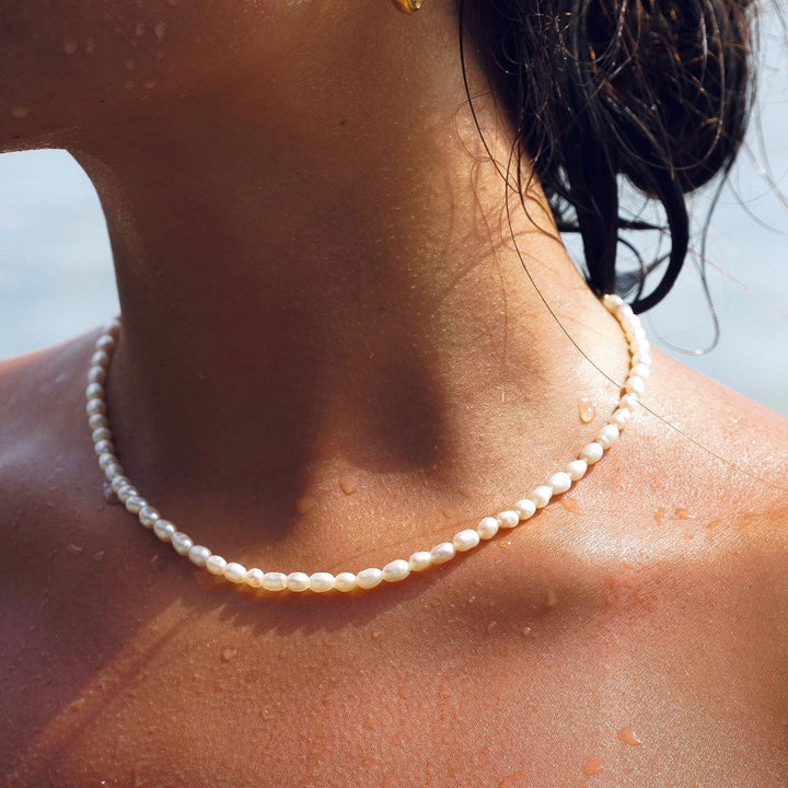 Freshwater Pearl Choker - Amélie-Gold-The Livary