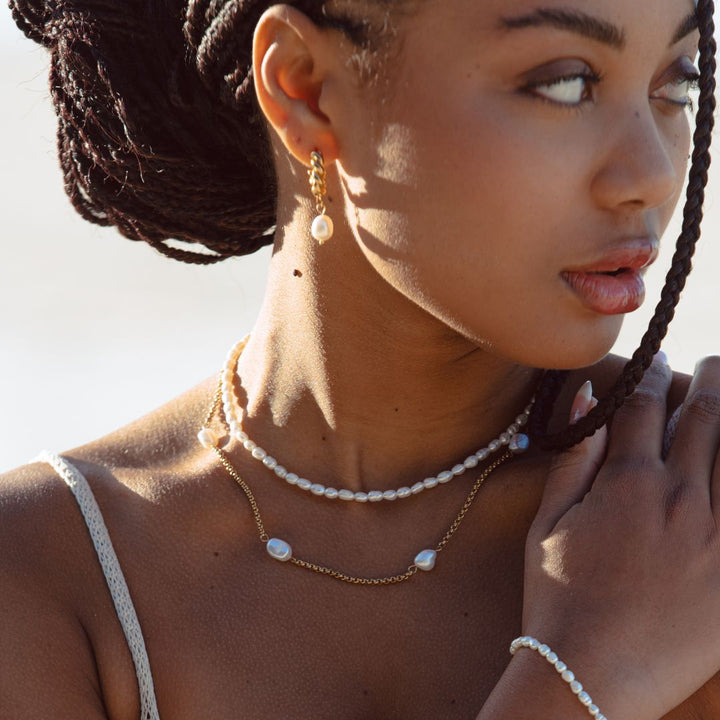 Freshwater Pearl Choker - Amélie-Gold-The Livary