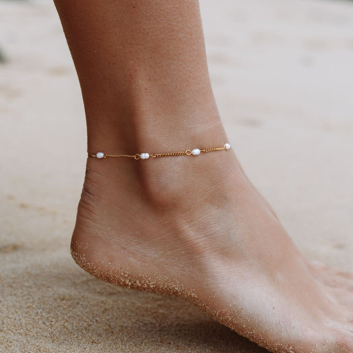 Anklet with Freshwater Pearls - Mira-The Livary