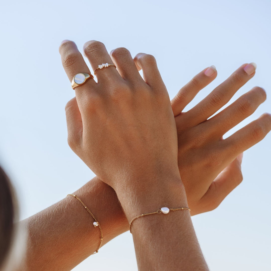 Trendy Mini Pearl Ring - Isolde-5-Gold-The Livary