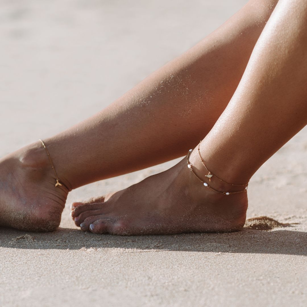 Anklet with Freshwater Pearls - Mira-The Livary