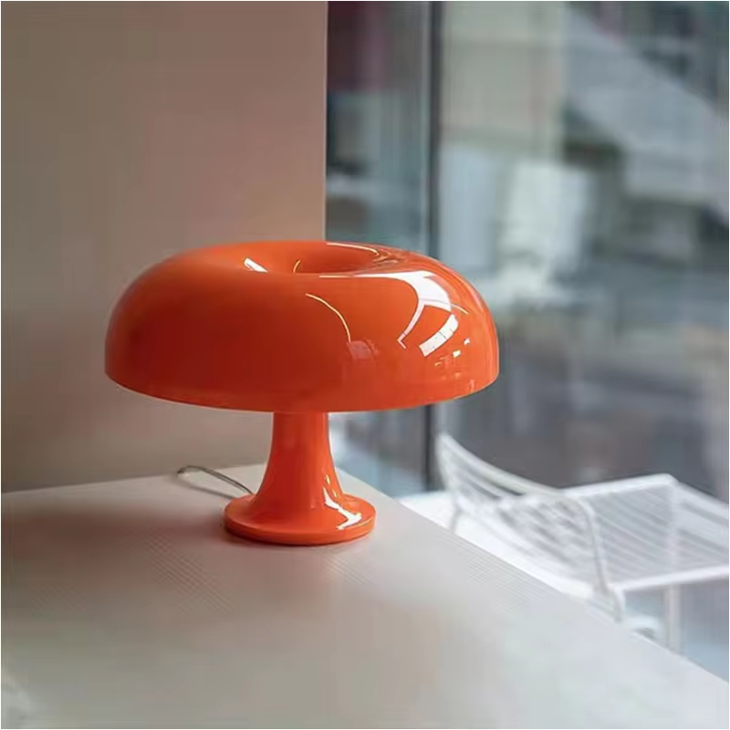 DESIGNER LED TOADSTOOL TABLE LAMP - MODERN MINIMALIST FOR BEDROOM & LIVING ROOM-Orange-EU Plug-The Livary