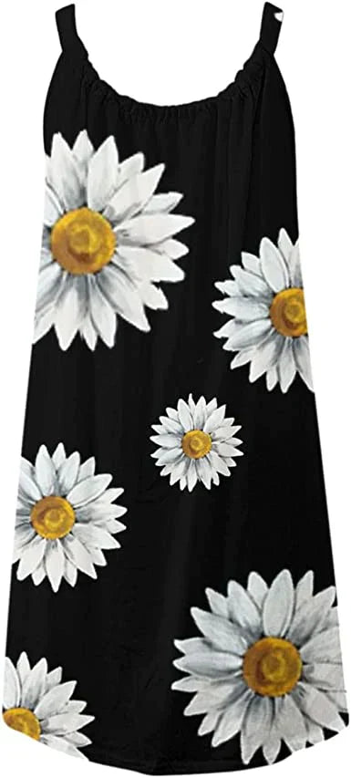 Boho Chic summer dress with floral print – Karla-Blue-S-The Livary