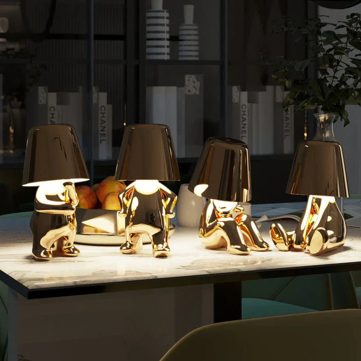 Playful Dimmable Table Lamp - LumoPals-Gold-Dreaming-The Livary