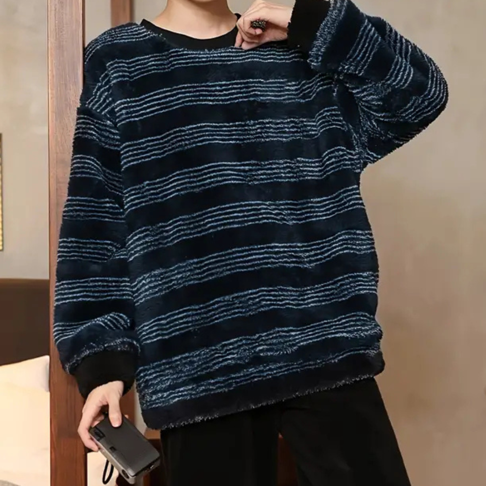 Striped Men's Sweater with Comfortable Fit - Dorian-S-The Livary