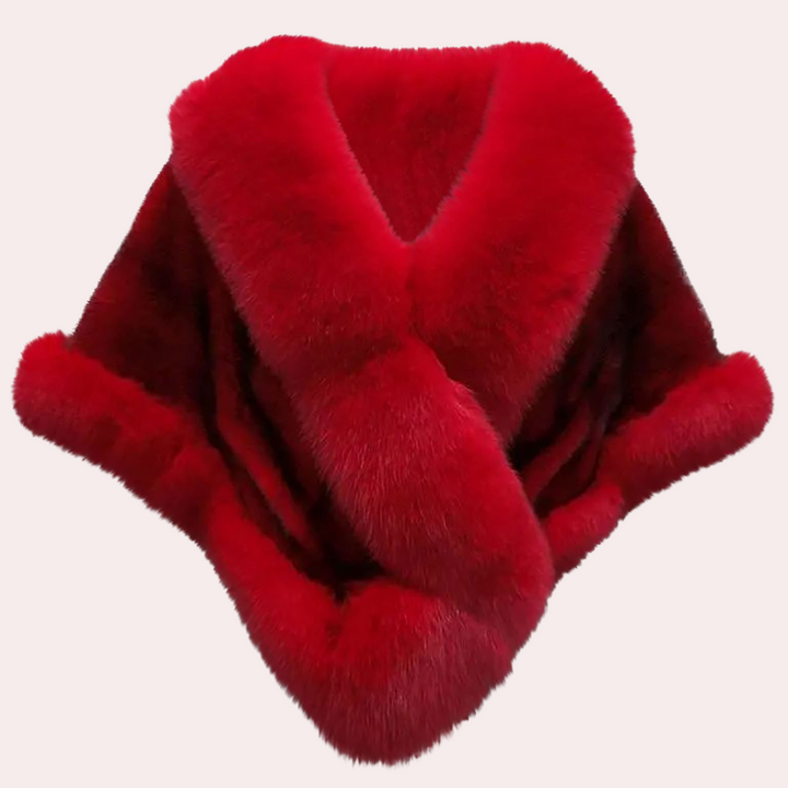 Warm Fur Scarf for Women - Elin-Red-The Livary