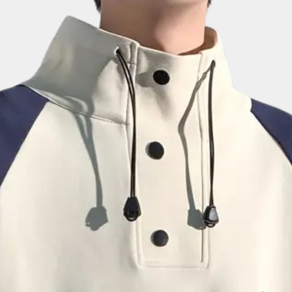 Modern Sweater with Stand-Up Collar for Men - Matteo-Beige-S-The Livary