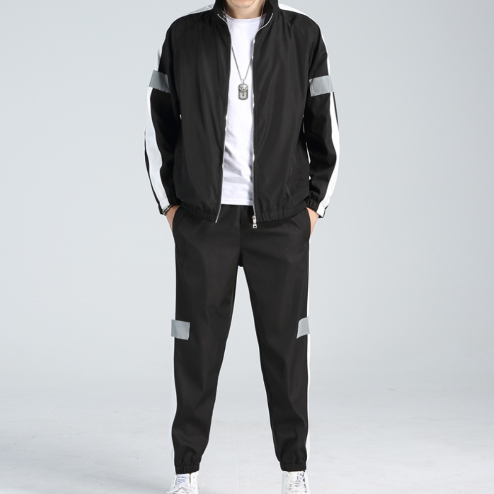 Sporty and Comfortable Tracksuit for Men - Milan-Black-S-The Livary