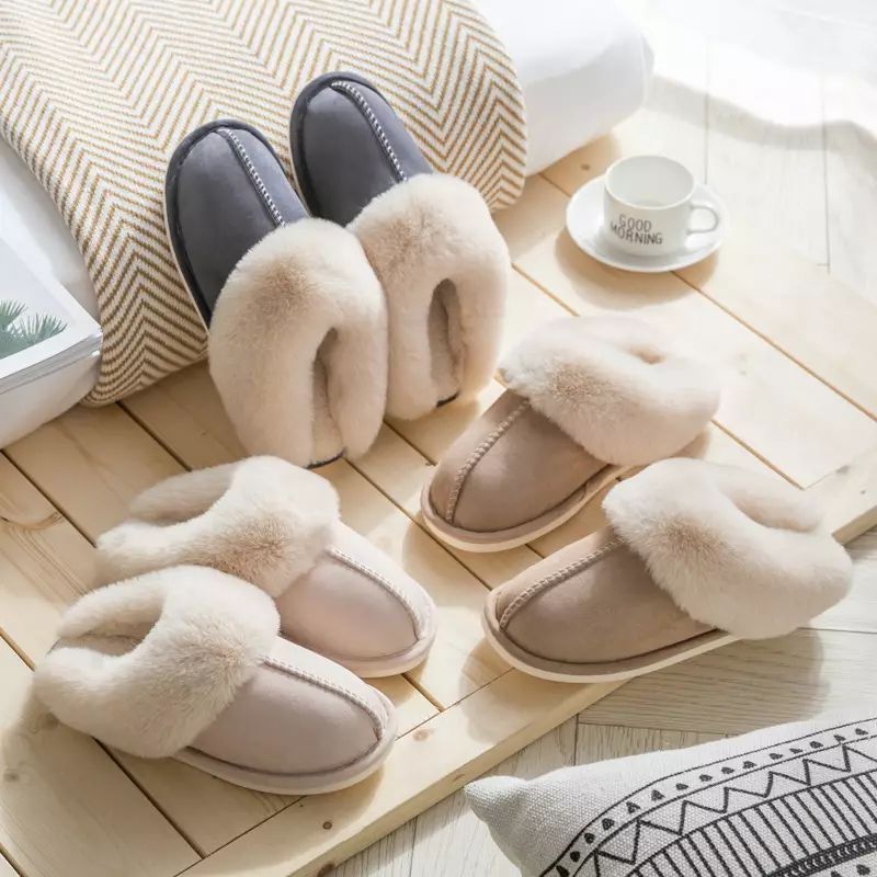 Luxury Faux Suede Women's Slippers - Celine-Beige-3.5-4 (2-2.5)-The Livary
