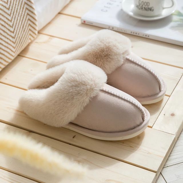 Luxury Faux Suede Women's Slippers - Celine-Khaki-3.5-4 (2-2.5)-The Livary