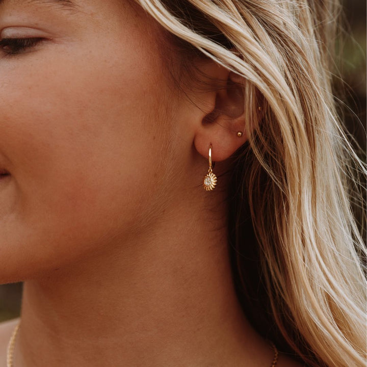 Stylish Sun Earrings for Ladies - Elara-Silver-The Livary