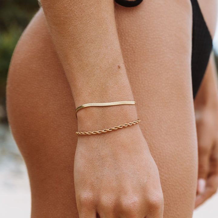 Herringbone Bracelet - Lana-Gold-The Livary