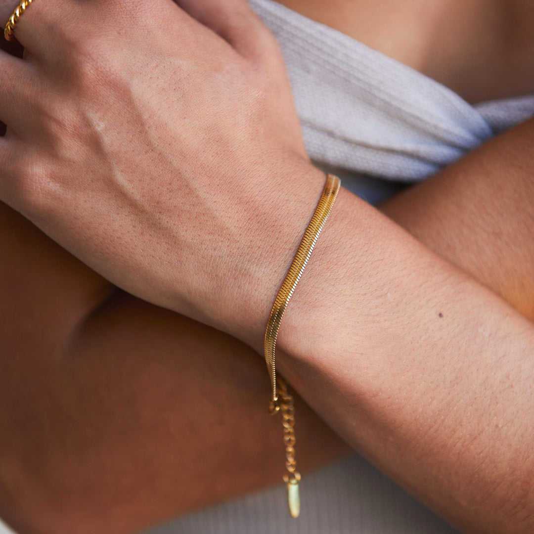 Herringbone Bracelet - Lana-Gold-The Livary