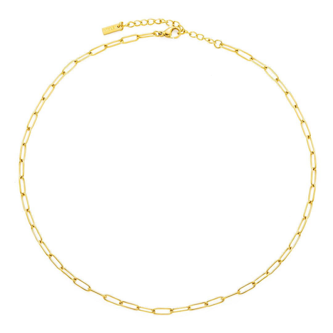Paperclip Choker Necklace - Lina-Gold-The Livary