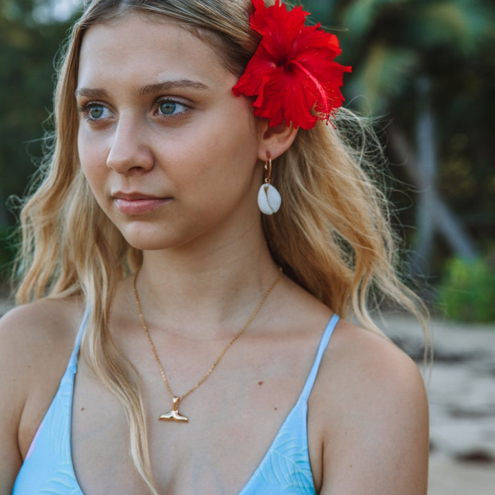 Whale Tail Necklace - Elara-Silver-The Livary
