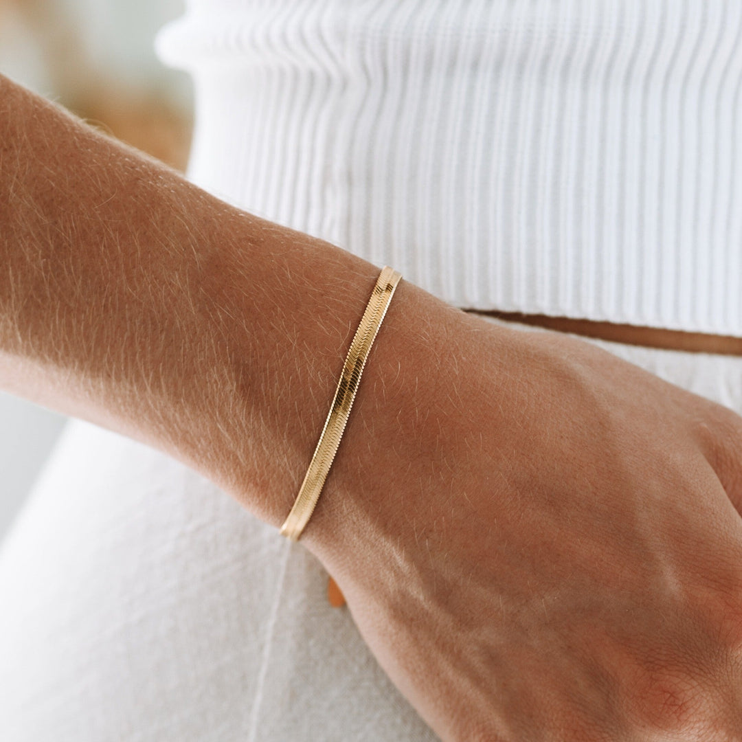 Herringbone Bracelet - Lana-Gold-The Livary