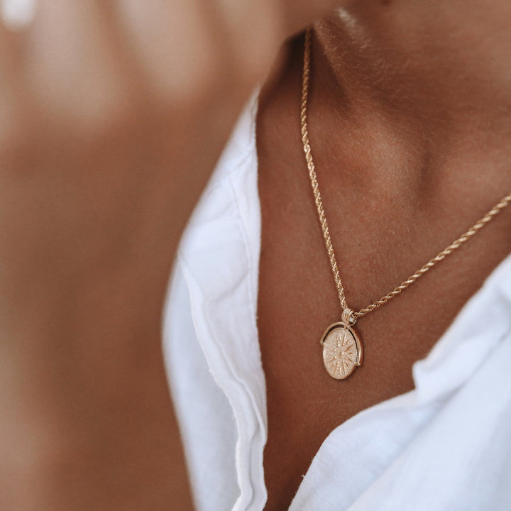 Stylish Sun Pendant Necklace - Aurora-Gold-The Livary