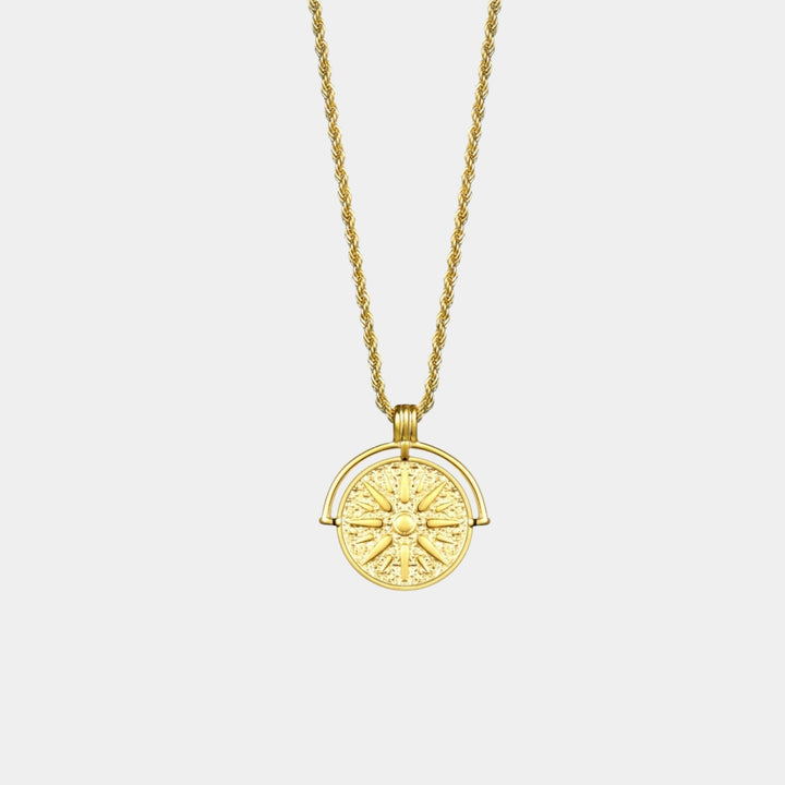 Stylish Sun Pendant Necklace - Aurora-Gold-The Livary