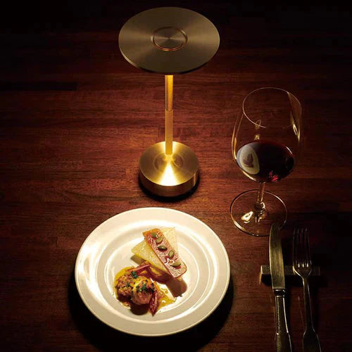 Wireless USB Rechargeable Design Table Lamp - GlowBeam-Gold-The Livary
