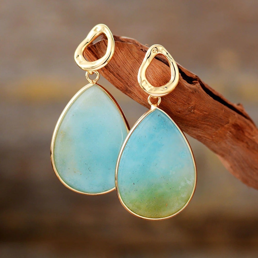 Tropical Amazonite Earrings - Amara-The Livary