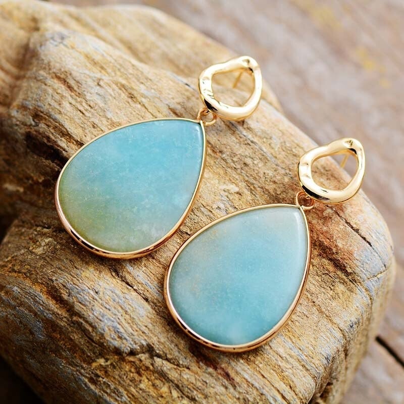 Tropical Amazonite Earrings - Amara-The Livary