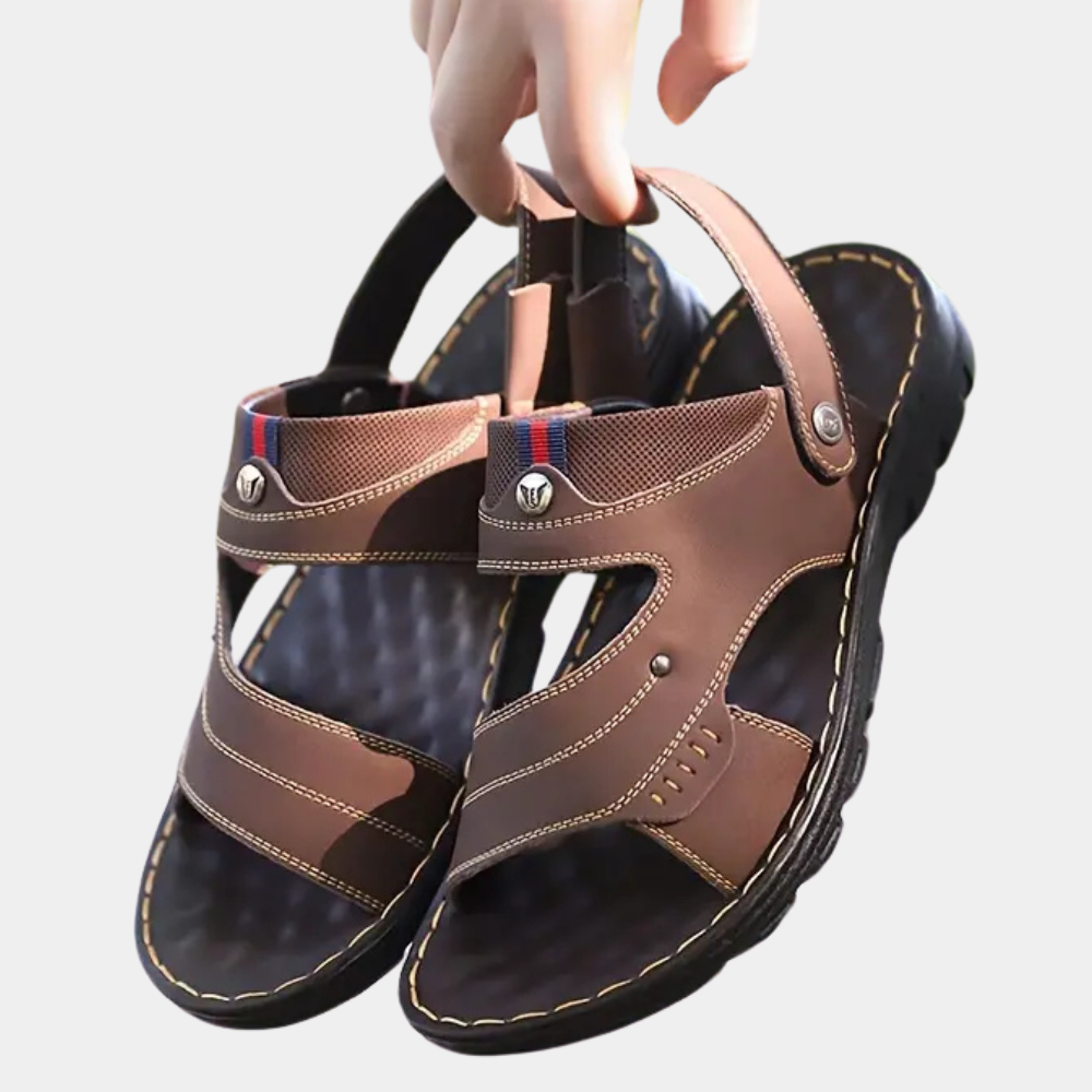 Casual Learning Sandals for Men - Leon-Black-6-The Livary
