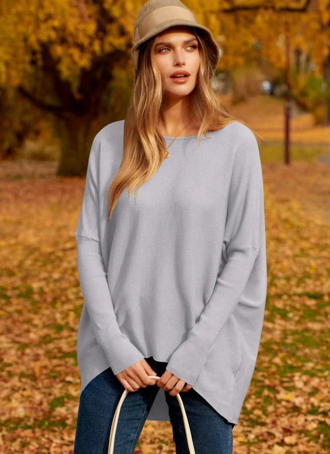 Oversized Ladies Sweater - Sophie-S-Gray-The Livary