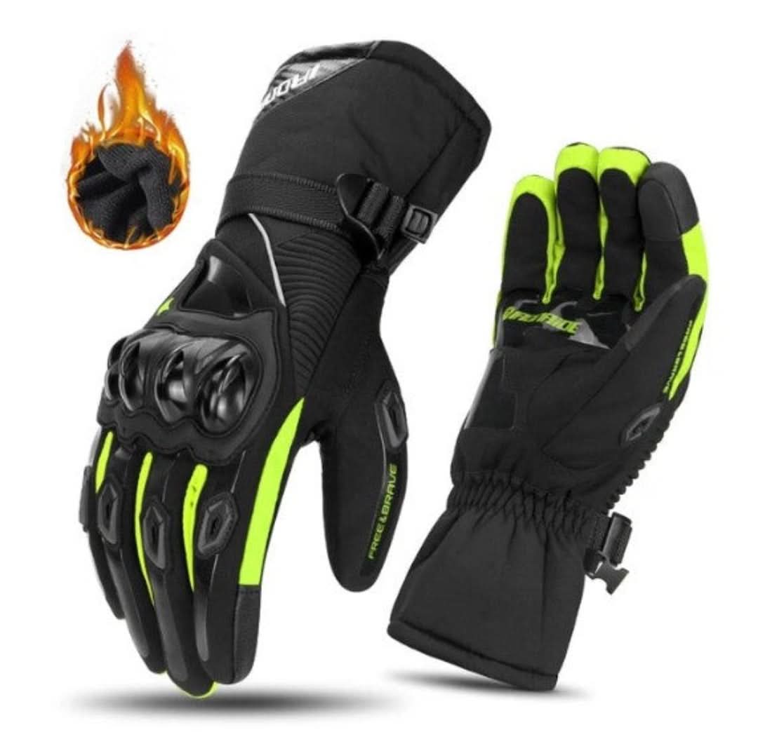 Waterproof Motorcycle Gloves for Winter - ShieldRide-Green-M-The Livary
