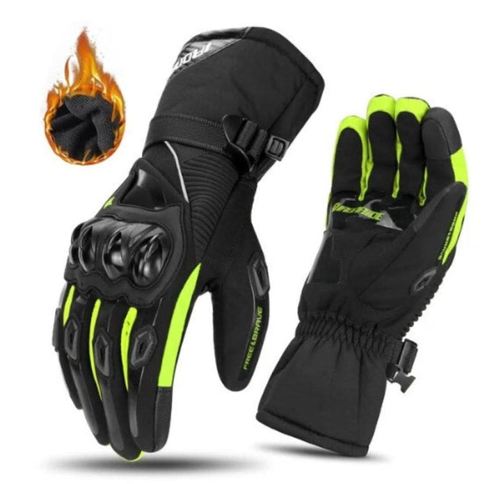 Waterproof Motorcycle Gloves for Winter - ShieldRide-Green-M-The Livary