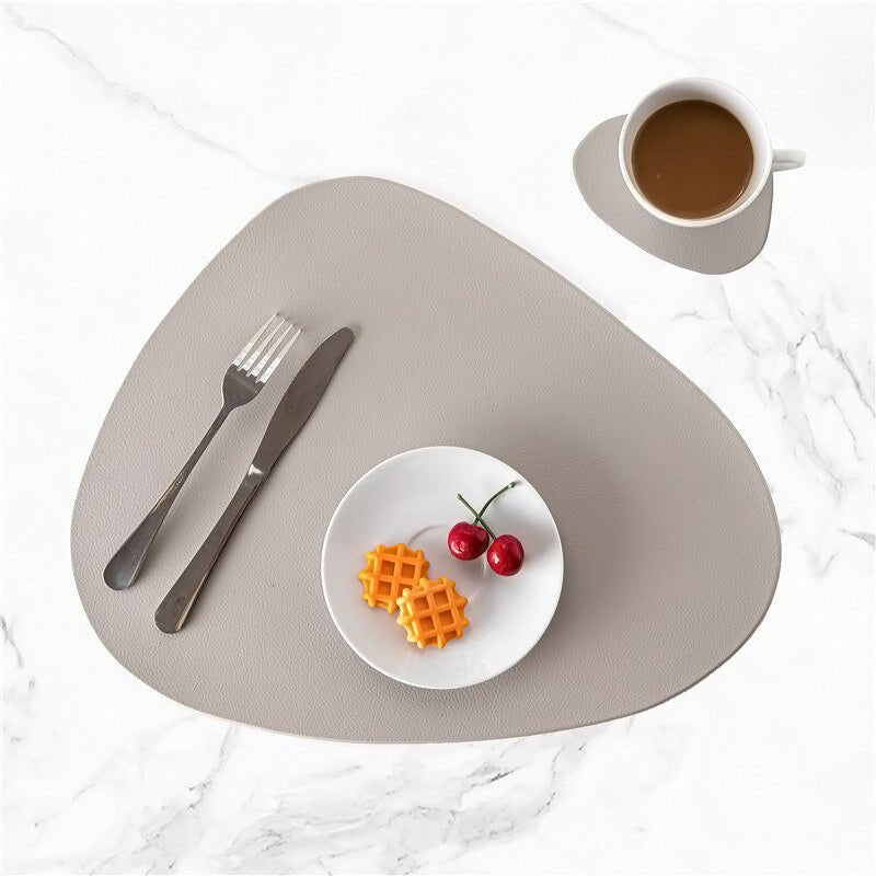 Waterproof Leather Placemat Set - Tablevo-Grey-The Livary
