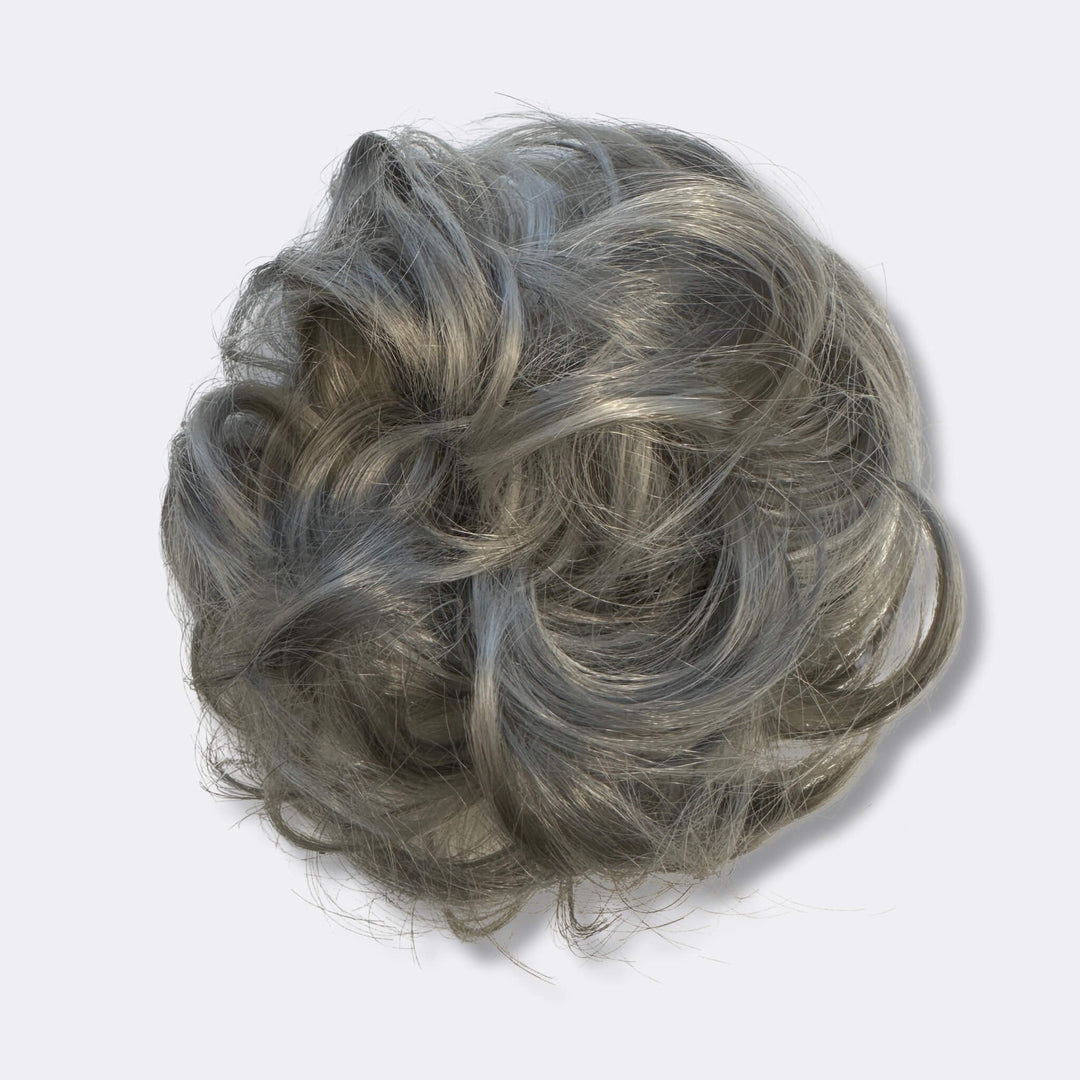 Hairextension Scrunchie – BunPop-Grey Mix-The Livary