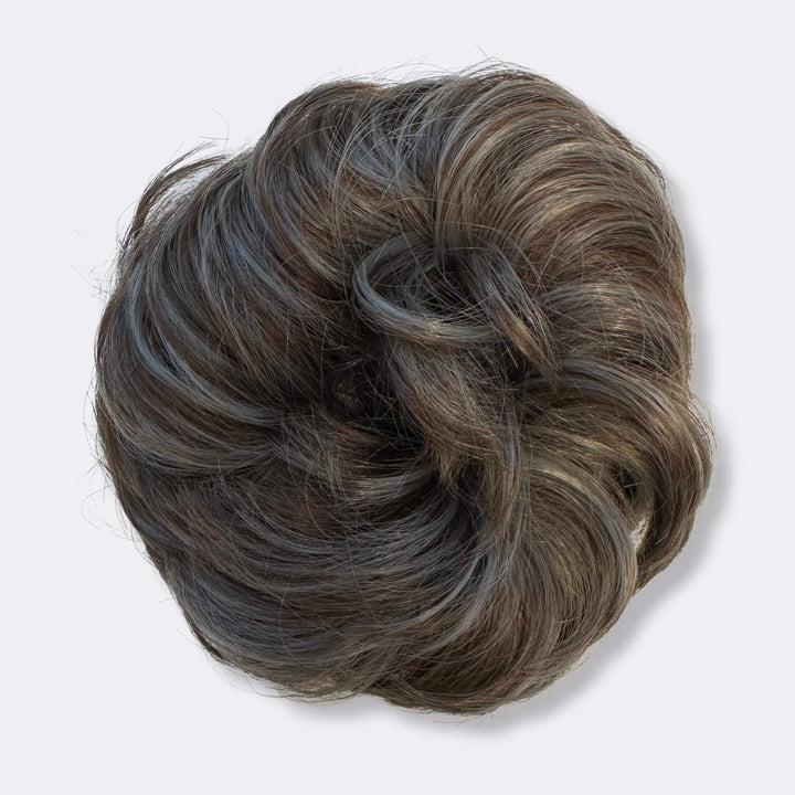 Hairextension Scrunchie – BunPop-Grey Brown-The Livary