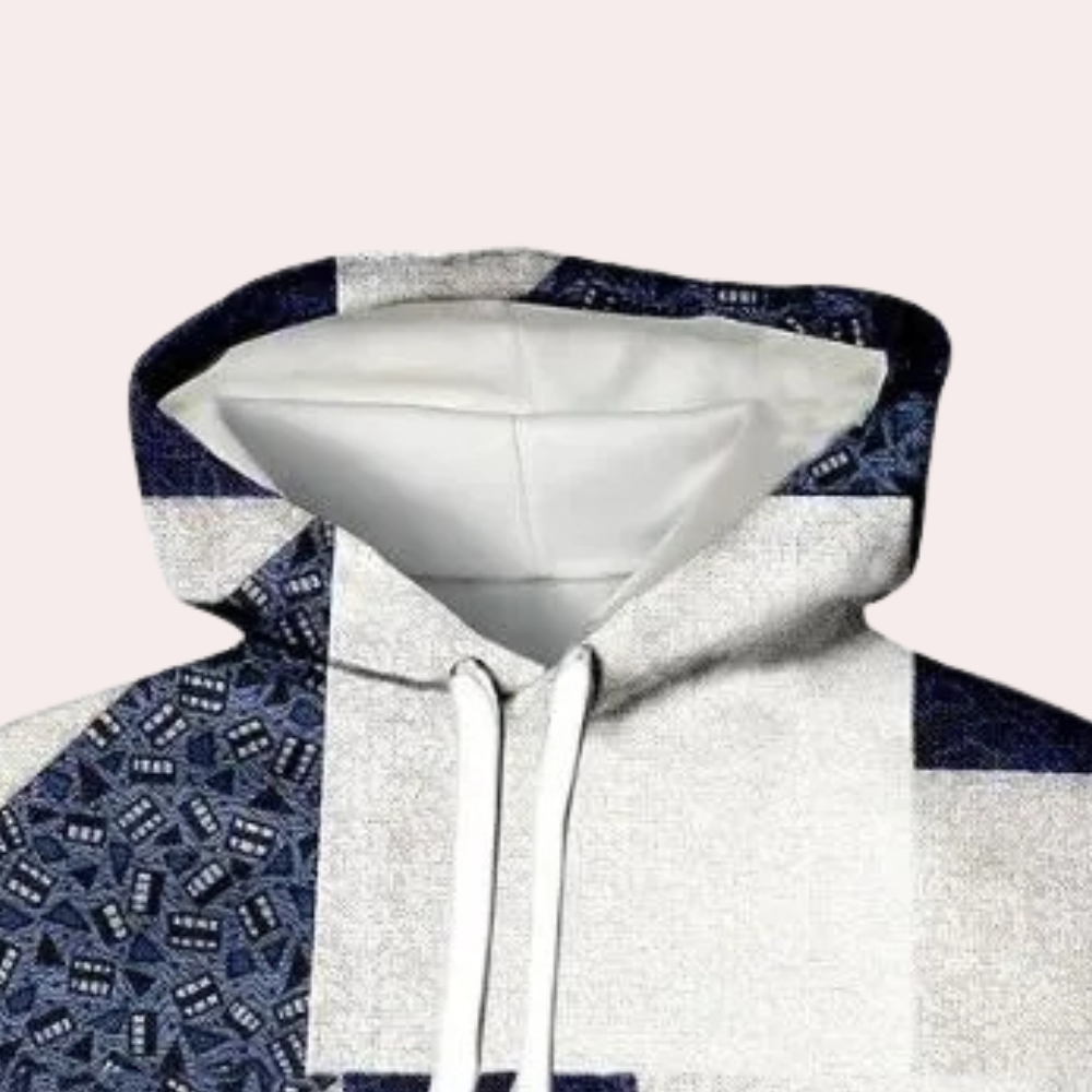 Trendy Checked Hoodie for Men - Cedric-S-The Livary