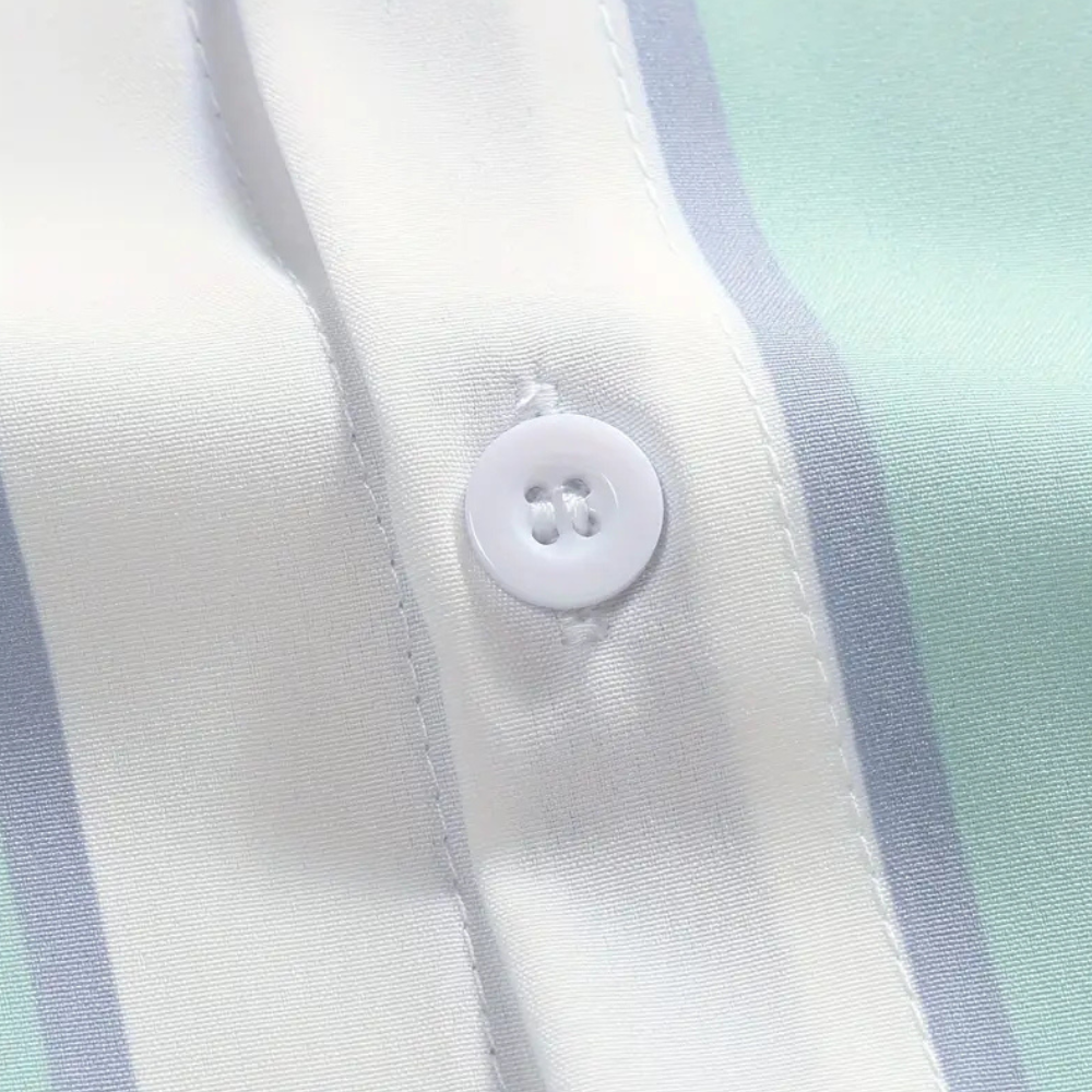 Minimalist Striped Shirt with Button Closure - Felix-S-The Livary