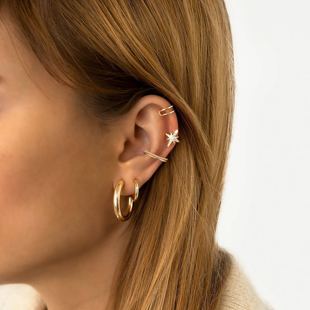 Half-Round Earrings - Elodie-Gold-The Livary