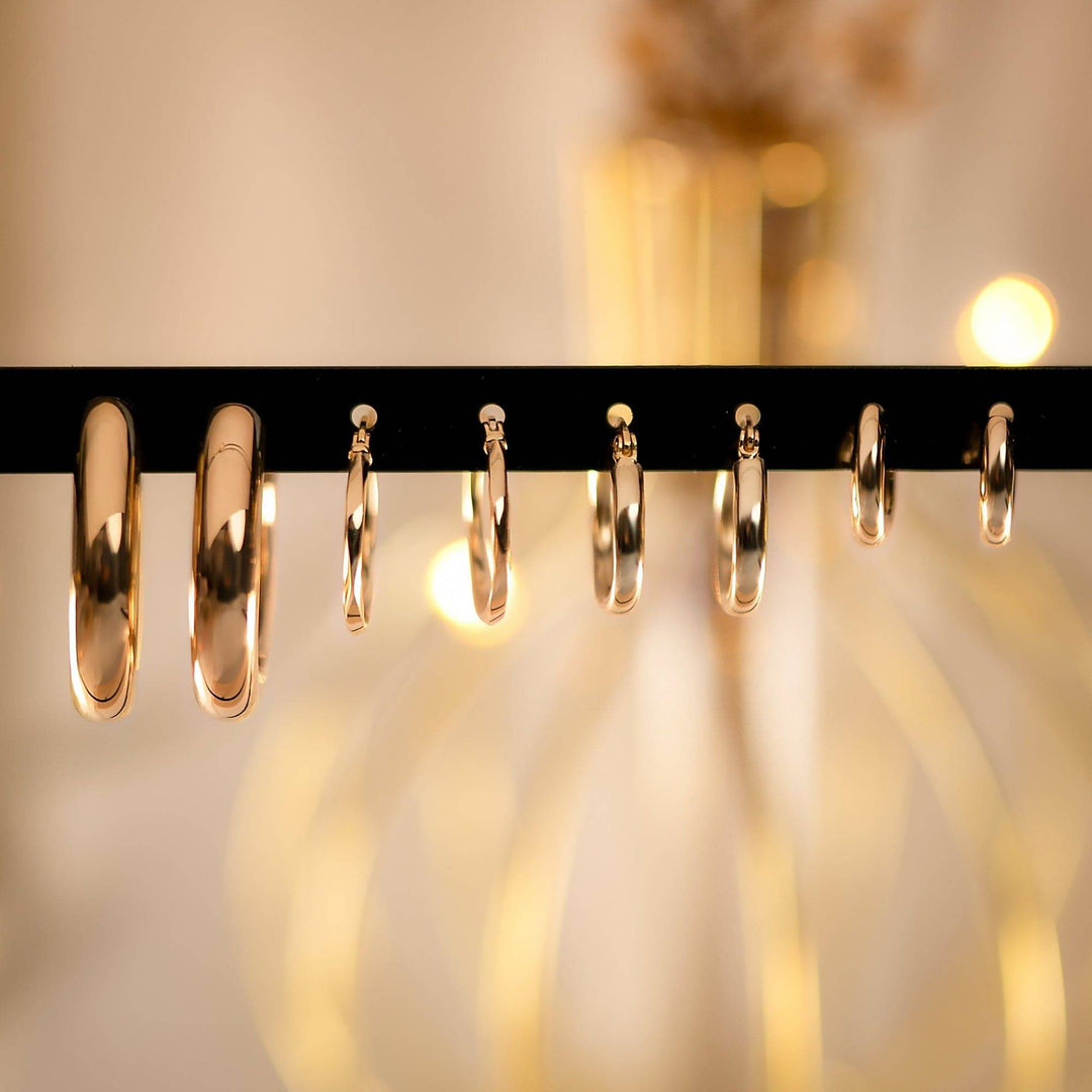 Half-Round Earrings - Elodie-Gold-The Livary