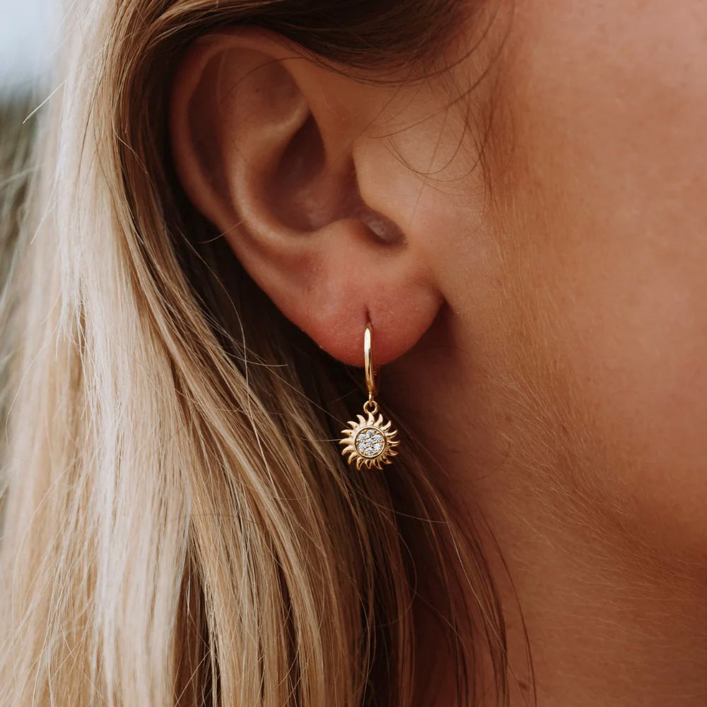 Stylish Sun Earrings for Ladies - Elara-Silver-The Livary