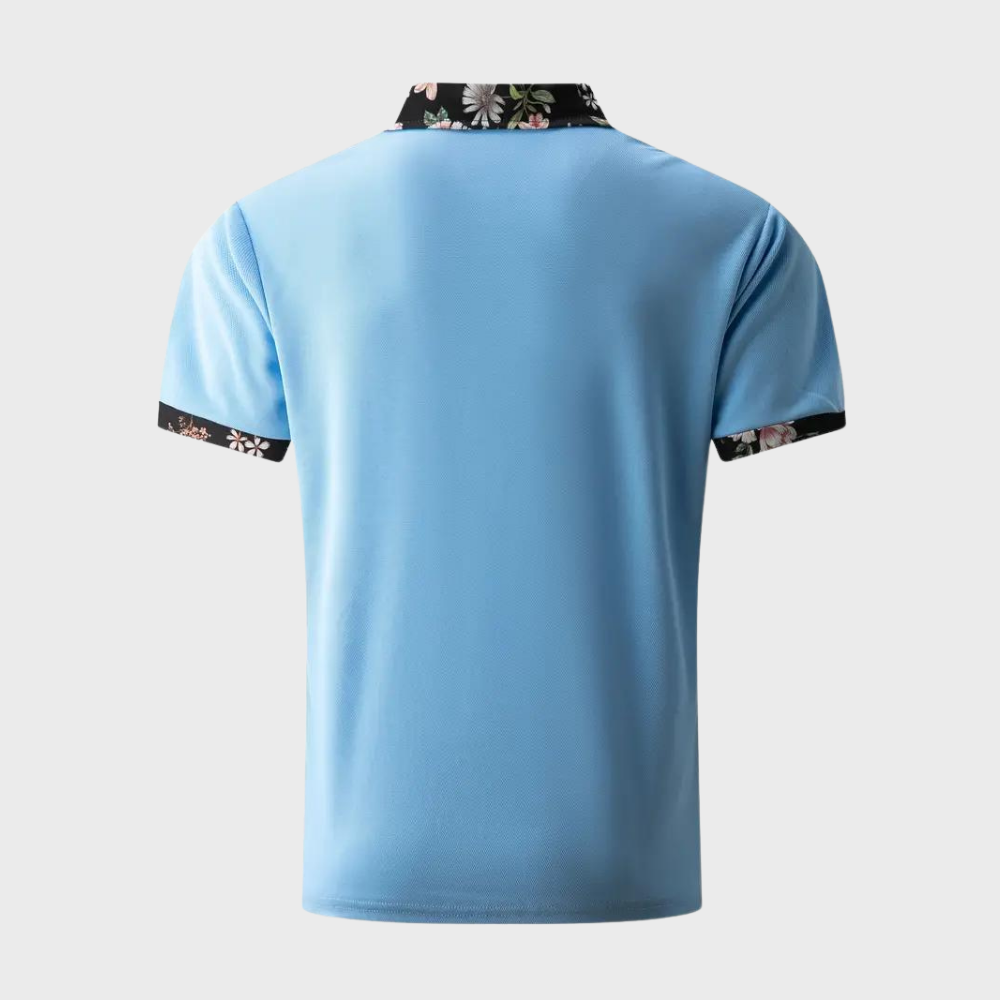 Men's Polo with Subtle Print - Noah-Black-XS-The Livary