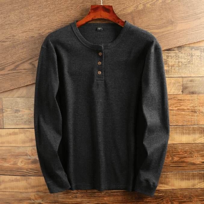 Men's Shirt with Waffle Structure - Mason-Dark grey-S-The Livary