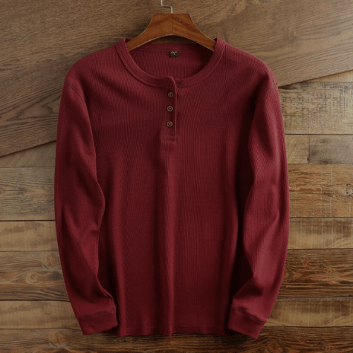 Men's Shirt with Waffle Structure - Mason-Red-S-The Livary