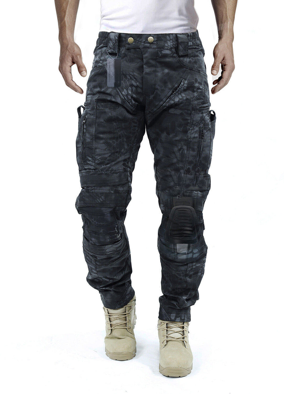 Functional Cargo Trousers for Men - Liam-Black B-32-The Livary